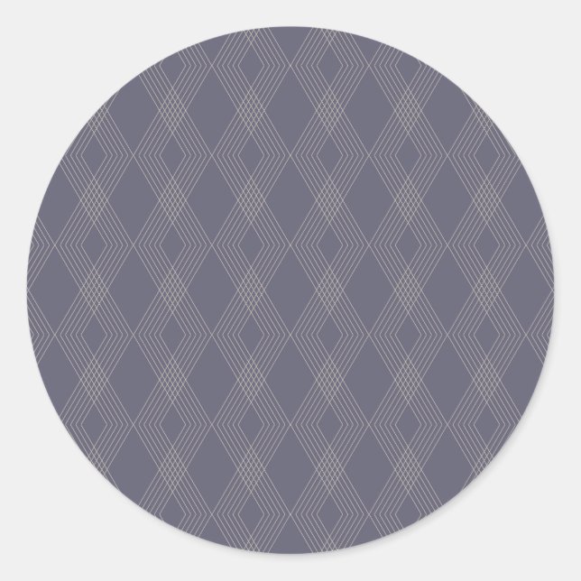 Grey, cool, trendy, simple, modern zig zag pattern classic round sticker (Front)
