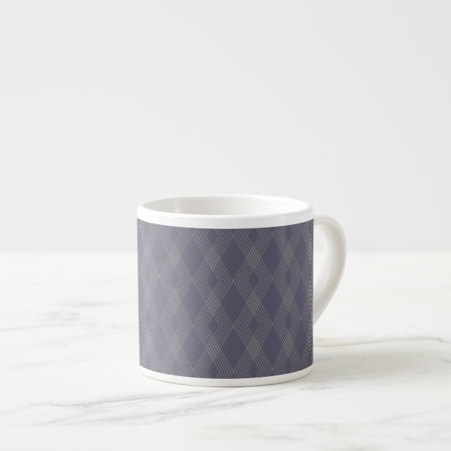 Grey, cool, trendy, simple, modern zig zag pattern espresso cup (Front Right)
