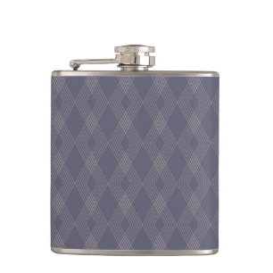 Grey, cool, trendy, simple, modern zig zag pattern hip flask