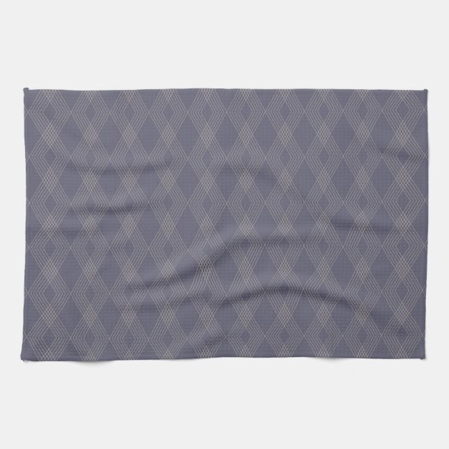 Grey, cool, trendy, simple, modern zig zag pattern tea towel (Horizontal)