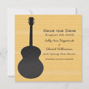 Grey Country Guitar Save the Date Invite