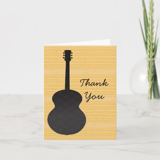 Grey Country Guitar Thank You Card (Front)