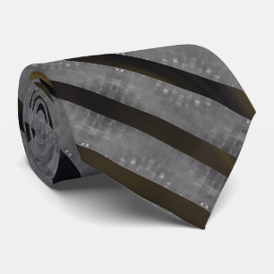 Grey cross stripe small square, golden background tie