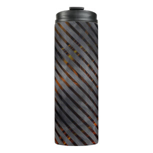 Grey cross stripes or carbon ribbons? Gold reddish Thermal Tumbler