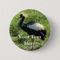 Grey Crowned Crane Button