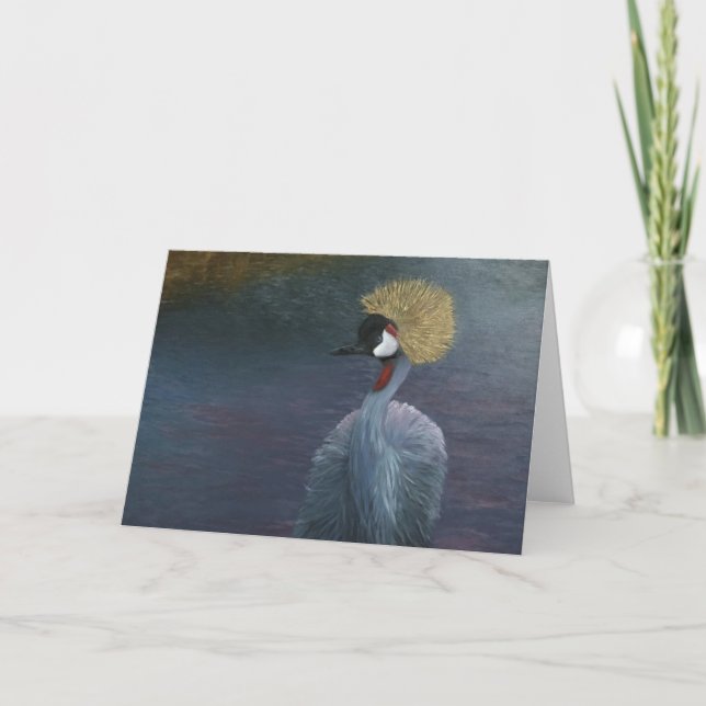 Grey Crowned Crane Greeting Card (Front)