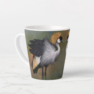 Grey Crowned Crane Latte Mug
