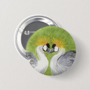 Grey Crowned Cranes 6 Cm Round Badge