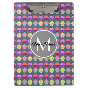 Grey Cupcakes, Personalised Name Monogram Clipboard