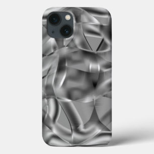 Grey curved shapes, with luminous tones iPhone 13 case