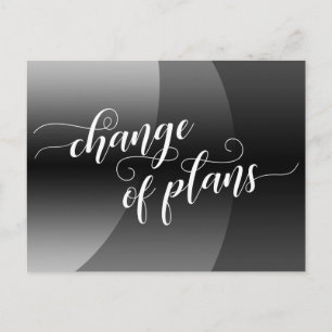 Grey Curves Change of Plans Wedding Update Postcard