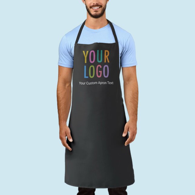 Grey Custom Company Apron with Logo Personalised (MISOOK Gray Apron with Logo)