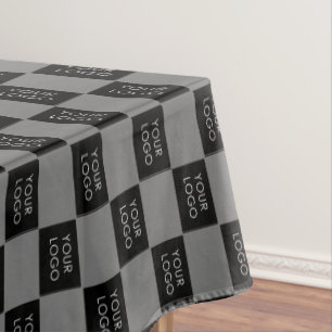 Grey Custom Logo Business Company Tablecloth