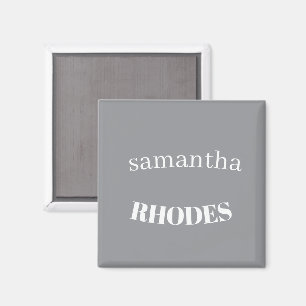 Grey custom monogram minimalist magnet