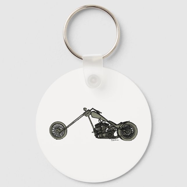 Grey Custom Motorcycle Key Ring (Front)