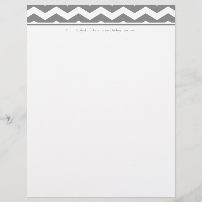 Grey Custom Stationery w/ Signature Heading Text (Front)