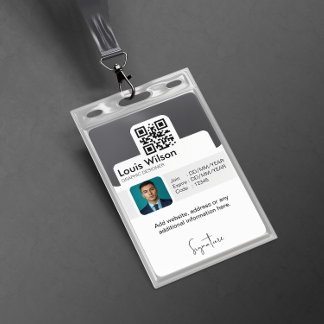 Grey | Customisable Employee ID Company Security Badge