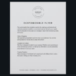 Grey Customisable logo text contact info business Flyer<br><div class="desc">Promote your business or event with the Customisable Grey Flyer Template! Add your logo,  heading,  body of text,  and contact information on the bottom footer to create a professional,  eye-catching design perfect for advertising services,  promotions,  or announcements with ease.</div>