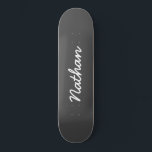 Grey Customisable Skateboard<br><div class="desc">Grey Customisable Skateboard. An elegant,  black,  trendy skateboard. Personalise with a name of your own. Make a fun gift for yourself or a birthday gift for somebody you love.</div>