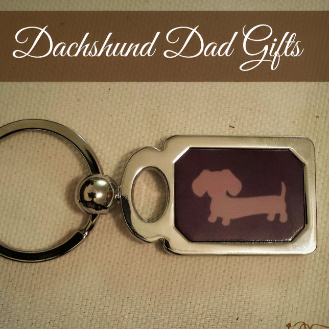 Grey Dachshund Masculine Keychain key ring (Creator Uploaded)