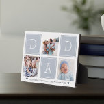 Grey | DAD Custom Kids Photo Collage Plaque<br><div class="desc">Create a sweet keepsake for a beloved dad this Father's Day with this simple photo plaque design that features three of your favourite Instagram photos, arranged in a collage layout with alternating squares of grey spelling out "Dad." Personalise with favourite photos of his children, and add a custom message along...</div>