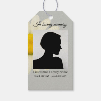 Grey daisy funeral ribbon labels