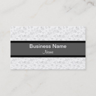Grey Damask Design Business Card Template