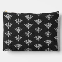 Grey damask on black