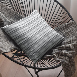 Grey Damask/Stripes Decorative Throw Pillow
