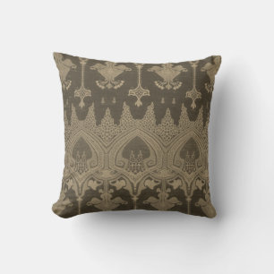 Grey Damask Vintage Elegant Brocade Cushion