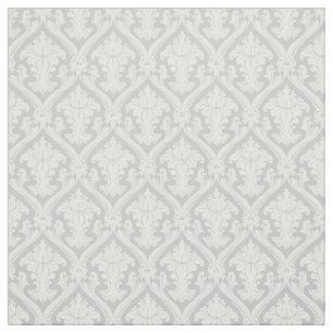 Grey Damask Vintage Pattern Fabric