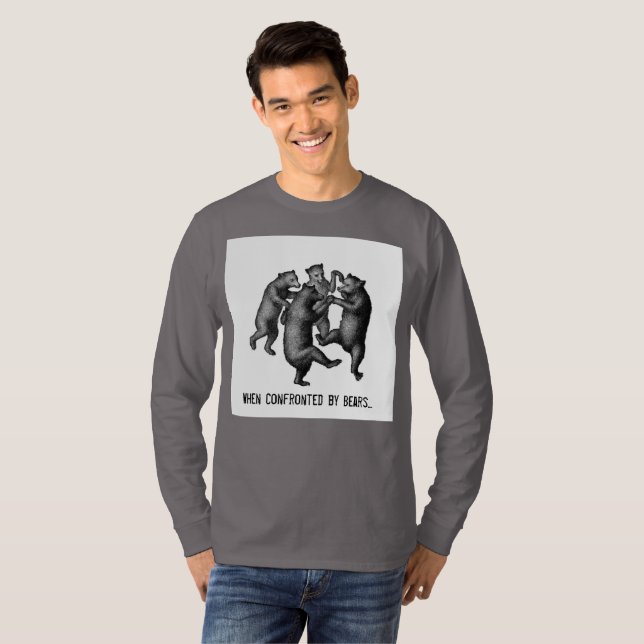 Grey dancing bears T-Shirt (Front Full)