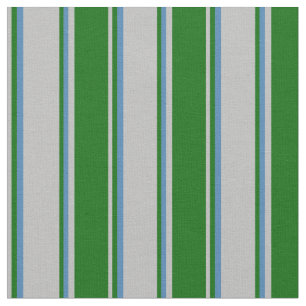 Grey, Dark Green & Blue Coloured Pattern Fabric