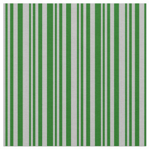 Grey & Dark Green Coloured Striped/Lined Pattern Fabric