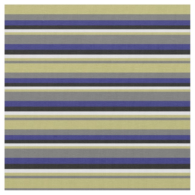 Grey, Dark Khaki, Lavender, Black & Midnight Blue Fabric (Close Up)