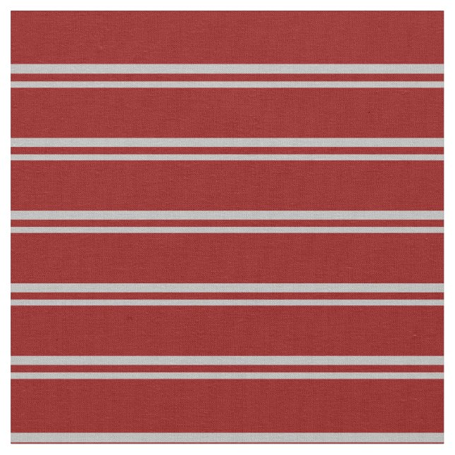 Grey & Dark Red Coloured Stripes Fabric (Close Up)