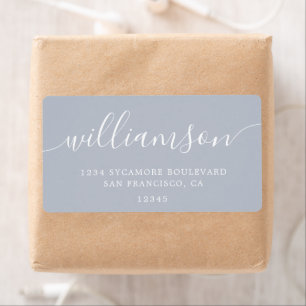 Grey Dawn Modern Script Family Return Address