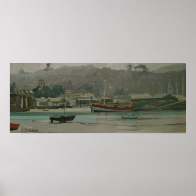 Grey Day Fisherman's Quay Poster (Front)