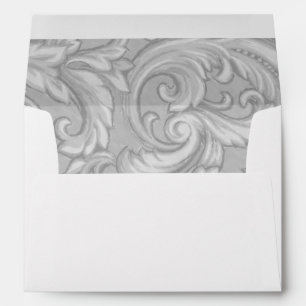 Grey Dazzling Damask Envelope