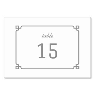 Grey Deco Chic Table Card