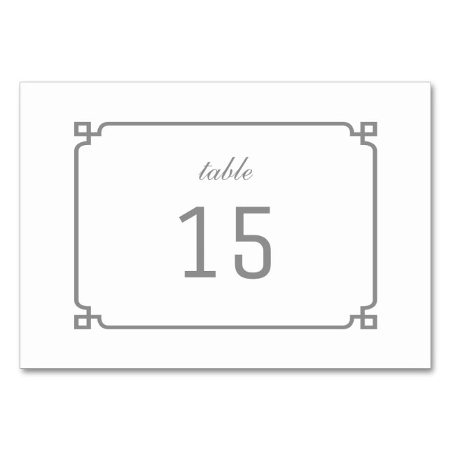 Grey Deco Chic Table Card (Front)