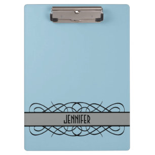 Grey Deco Flourish Clipboard