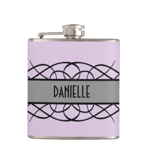 Grey Deco Flourish Flask