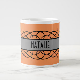 Grey Deco Flourish Mug
