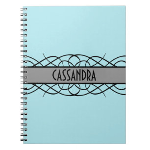 Grey Deco Flourish Spiral Notebook