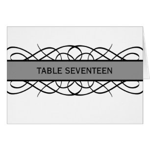 Grey Deco Flourish Table Number Card