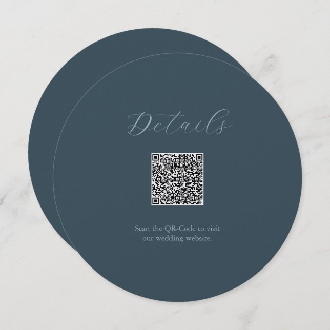Grey Details QR code Card Stackable Invitations (Front/Back)