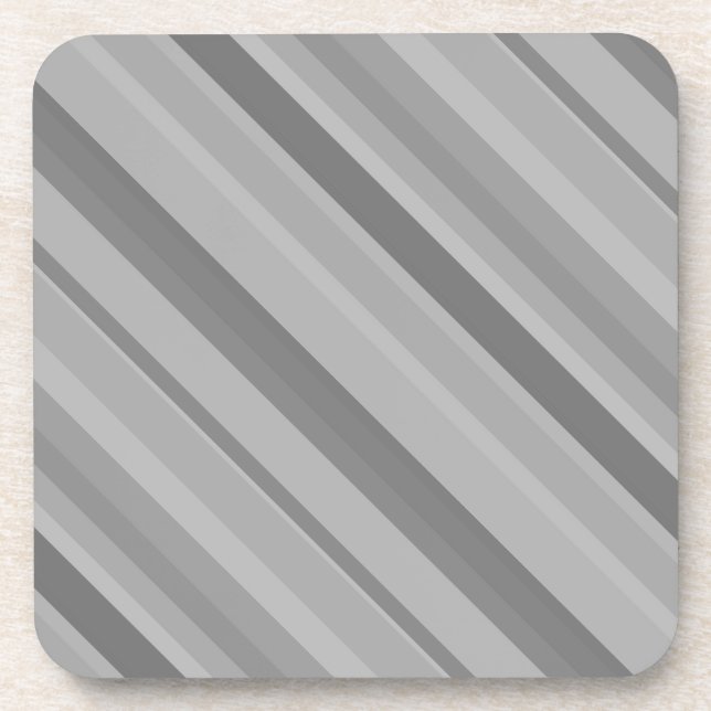 Grey diagonal stripes coaster (Front)
