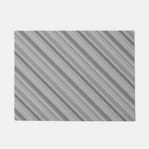 Grey diagonal stripes doormat