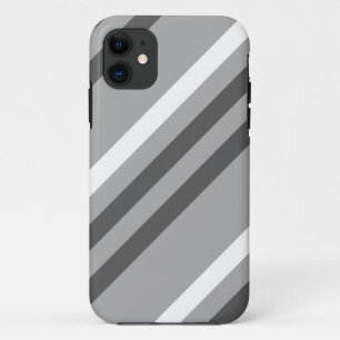 Grey diagonal stripes pattern iPhone 11 case